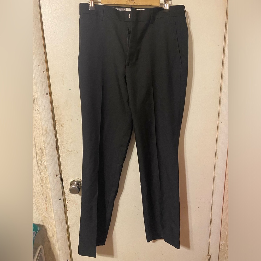 Michael Brandon Men’s Slim Fit 34x32 Black Dress Pants